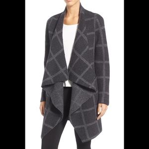 Eileen Fisher merino wool plaid coat
